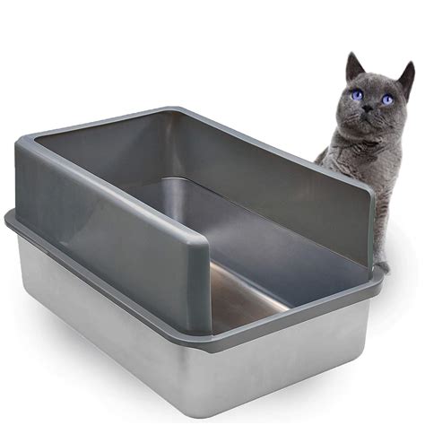 iprimo stainless steel litter box|enclosed stainless steel litter box.